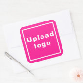Zakelijke Logo op roze vierkant sticker (Envelop)