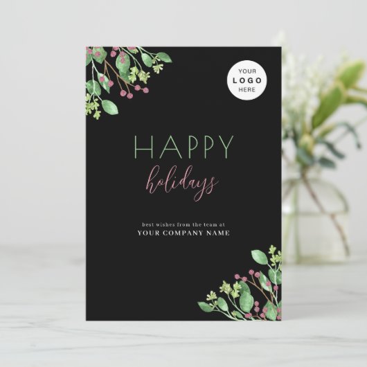 Zakelijke LOGO Prettige feestdagen Feestdagenkaart (Staand voorkant)