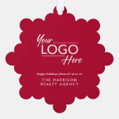 Zakelijke Logo Prettige feestdagen Pine Trees Ornament Kaart (Achterkant)