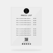 Zakelijke Logo Prijslijst QR Code Sociale media Acryl Bord (Voorkant)