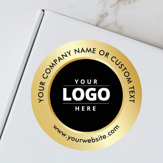 Zakelijke Logo Promotionele Zwart Goud Verzending Ronde Sticker