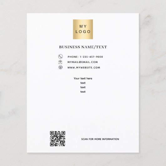 Zakelijke logo qr code aangepaste tekst flyer (Voorkant)