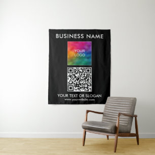 Zakelijke Logo QR Code Achtergrond Party Event Sem Wandkleed