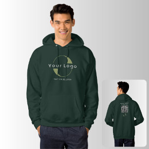 Zakelijke logo QR code Bedrijf merk swag Mannen Gr Hoodie