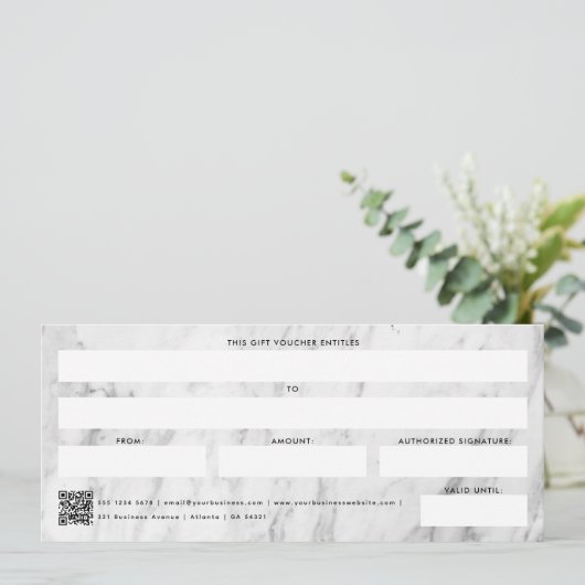 Zakelijke Logo QR Code Cadeaubon (Staand voorkant)