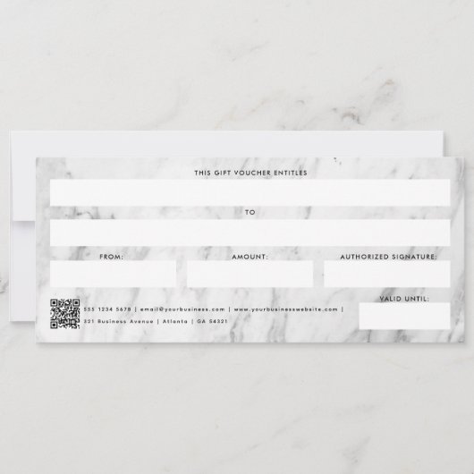 Zakelijke Logo QR Code Cadeaubon (Voorkant)