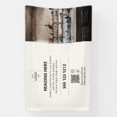 Zakelijke Logo QR Code Foto Beige Banner (Verticaal)