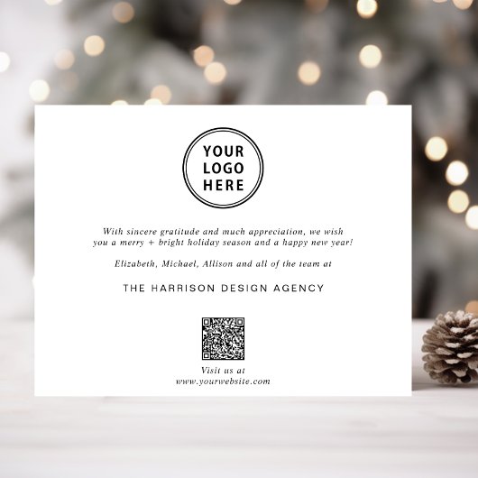 Zakelijke Logo QR Code Foto Zakelijke Kerstmis Feestdagenkaart