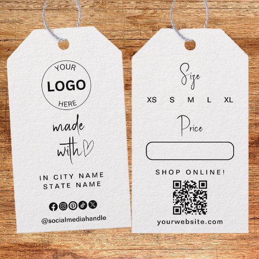 Zakelijke Logo QR Code Hang Labels Prijs Swing Cadeaulabel