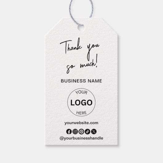 Zakelijke Logo QR Code Hang Labels Review ons Cadeaulabel (Voorkant)