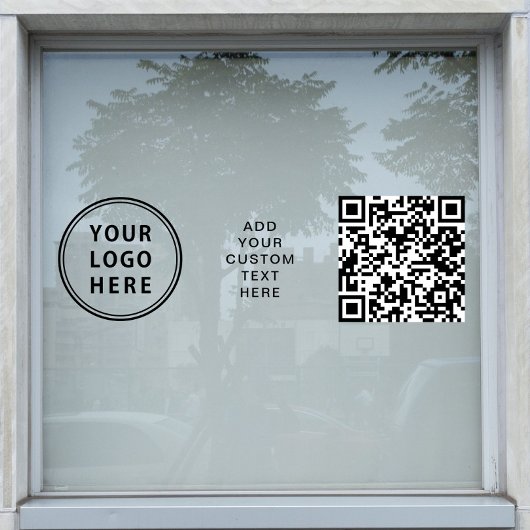 Zakelijke Logo QR Code Horizontaal Raamsticker