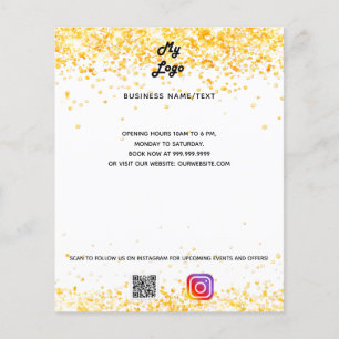 Zakelijke logo qr-code instagram tekst wit goud flyer