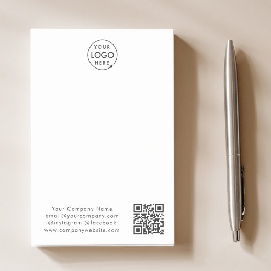 Zakelijke Logo | QR-code min. eenvoudig wit Post-it® Notes