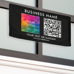 Zakelijke Logo QR Code Modern Openlucht Spandoek