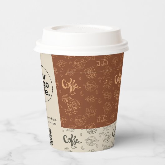 Zakelijke Logo QR Code Moderne professionele koffi Papieren Bekers (Links)