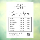 Zakelijke Logo QR code openingstijden Raamsticker (Vel 3)