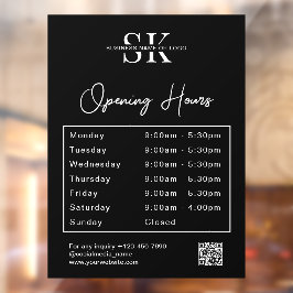 Zakelijke Logo QR code openingstijden Raamsticker