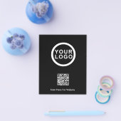 Zakelijke Logo QR Code Promotie Flyer | Zwart (Enkel)