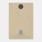 Zakelijke Logo QR Code Promotionele Rustieke Kraft Post-it® Notes (Voorkant)