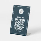 Zakelijke Logo QR Code Restaurant Café Bestellen Reclamebord Met Voetstuk (Voorkant)
