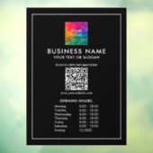 Zakelijke Logo QR Code Sjabloon Openingstijden Raamsticker (Vel 3)