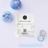 Zakelijke Logo QR-code Sociale media Faded foto Flyer (Enkel)