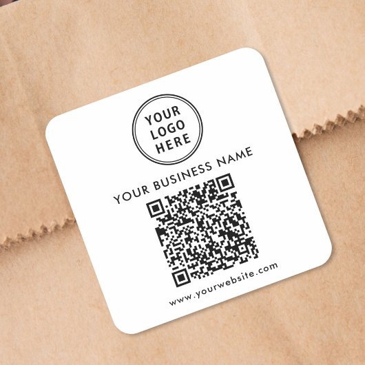 Zakelijke Logo QR Code Vierkante Sticker