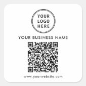 Zakelijke Logo QR Code Vierkante Sticker (Voorkant)