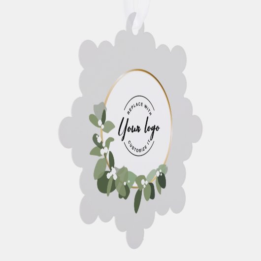 zakelijke logo QR code website Wreath Ornament Kaart (Rechts)