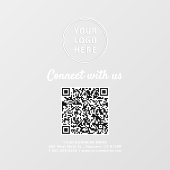 Zakelijke Logo QR-code Wit Neem Contact met Ons Op Raamsticker (Vel)
