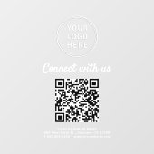 Zakelijke Logo QR-code Wit Verbind Ons Raamsticker (Vel)