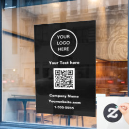 Zakelijke Logo QR-code zwart, moderne promotie Raamsticker