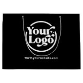 Zakelijke Logo QR-code zwart papier Groot Cadeauzakje (Voorkant)