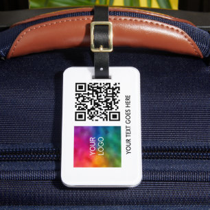 Zakelijke Logo QR codenaam Tekst Sjabloon Bagagelabel