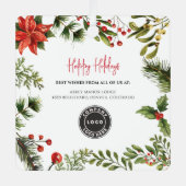 Zakelijke Logo Red Berries Medewerkers Kerst Metalen Ornament (Voorkant)