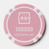 Zakelijke Logo roze Poker Chips (Achterkant)