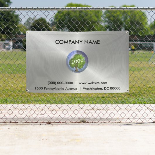 Zakelijke Logo Silver Outdoor Spandoek (Insitu)