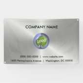 Zakelijke Logo Silver Outdoor Spandoek (Horizontaal)