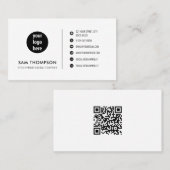 Zakelijke Logo Social Media QR Code Witte Sjabloon Visitekaartje (Voorkant / Achterkant)