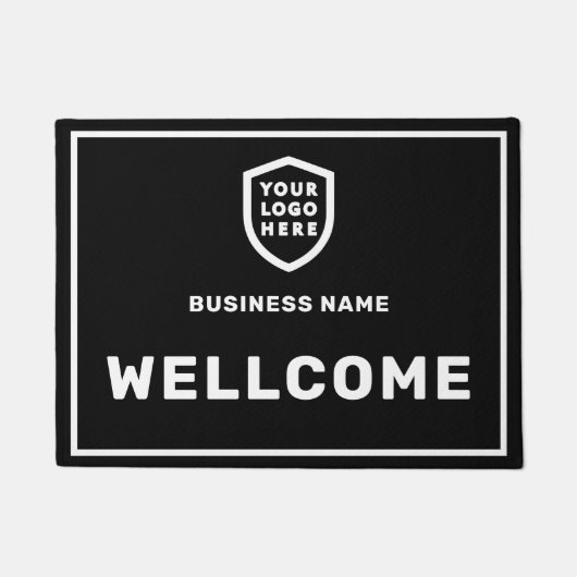 Zakelijke Logo | Stijlvolle zwarte moderne profess Deurmat (Voorkant)