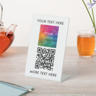 Zakelijke Logo Tekst Eenvoudige Sjabloon Reclamebord Met Voetstuk