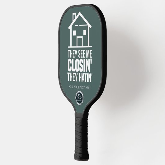 Zakelijke Logo van Real Estate Agent Pickleball Paddle (Links)