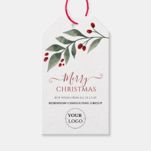 Zakelijke Logo Vrolijk Kerstfeest Promotiefeest Cadeaulabel