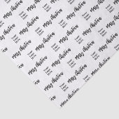 Zakelijke Logo Vrolijk Kerstscript Zwart & Wit Tissuepapier (Detail)