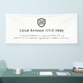 Zakelijke Logo | White minimalist Modern Simple 6" Spandoek (Beurs)