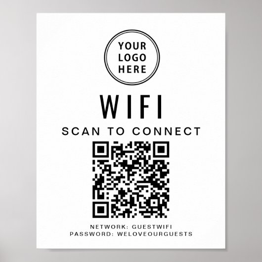 Zakelijke Logo WiFi-netwerk QR-code Poster (Voorkant)