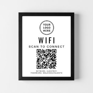 Zakelijke Logo WiFi-netwerk QR-code Poster