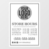 Zakelijke Logo Winkeluren Social Media Ramen Clini Raamsticker (Vel)