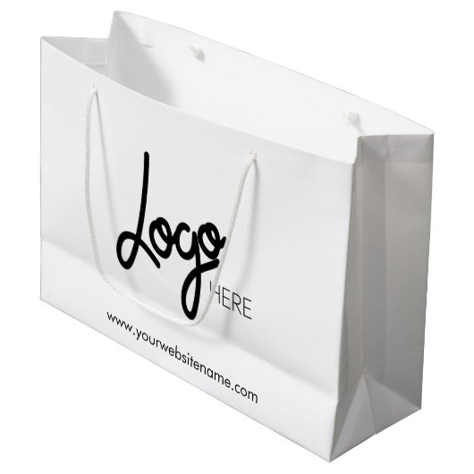 Zakelijke Logo Witte Grote Gift Bag Groot Cadeauzakje (Voorkant Gekanteld)