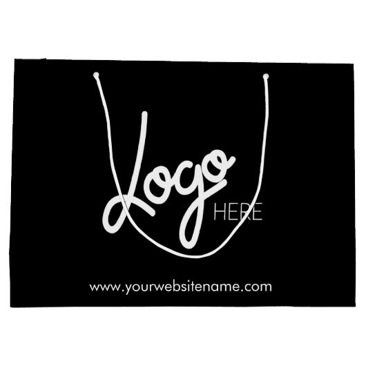 Zakelijke Logo Zwart Grote Gift Bag Groot Cadeauzakje (Achterkant)